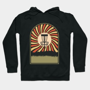 Send Disc Pics | Disc Golf Vintage Retro Arch Mountains Hoodie